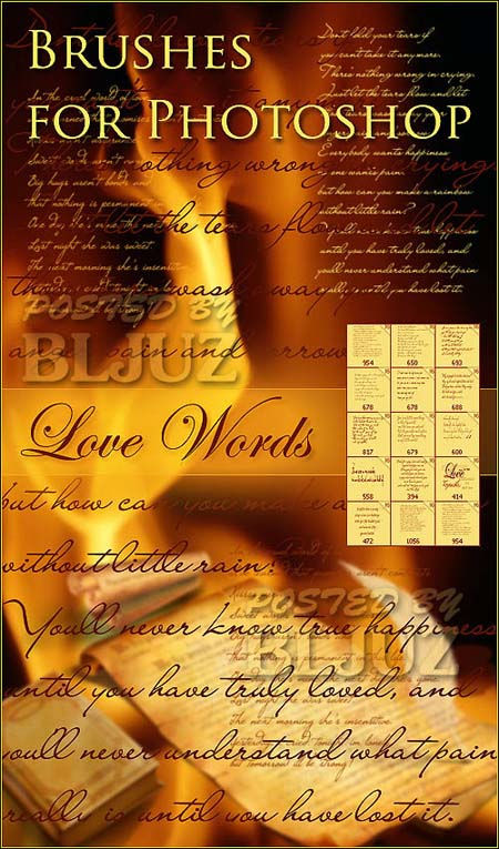 Photoshop Brushes "Love Words" - "Слова любви"