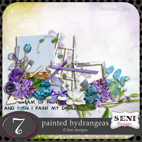 Скрап-набор Painted Hydrangeas