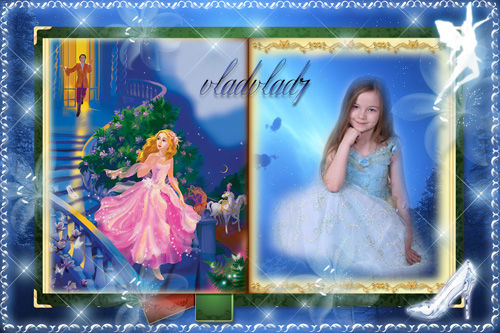 Детская рамочка для оформления фотографий юнных принцесс "Золушка"