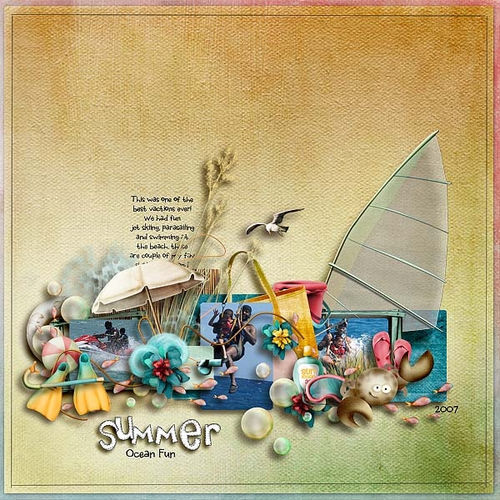 Морской рисованный скрап-набор "Пляжные забавы" - "Bеаch fun"