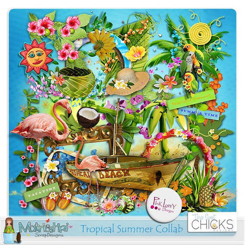 Скрап-набор "Тропическое лето" - "Trоpicаl Summer"