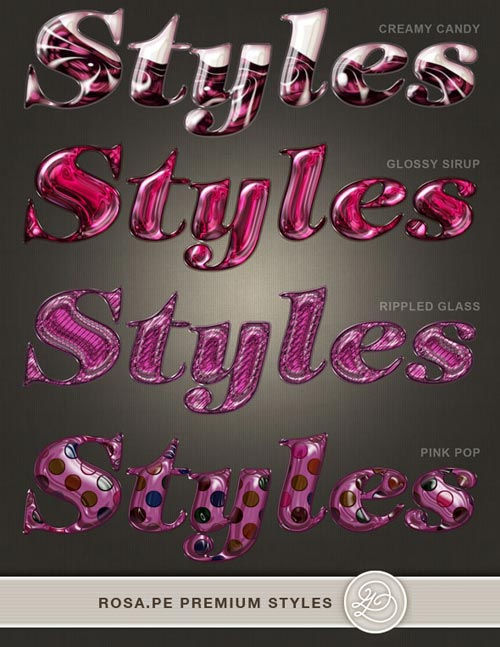 Styles for Photoshop "Гламурные розовые стили"
