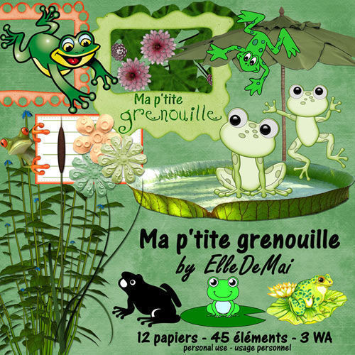 Детский скрап-набор "Мой маленький лягушонок" - "Ma petite grenouille"