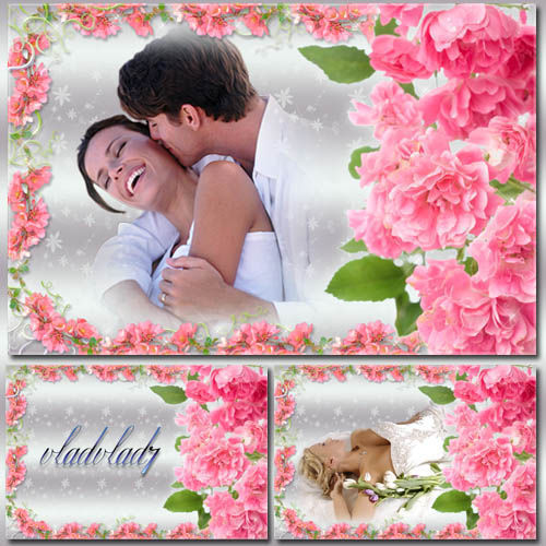 Романтическая цветочная рамка для оформления фотографий "Весеннее настроение"