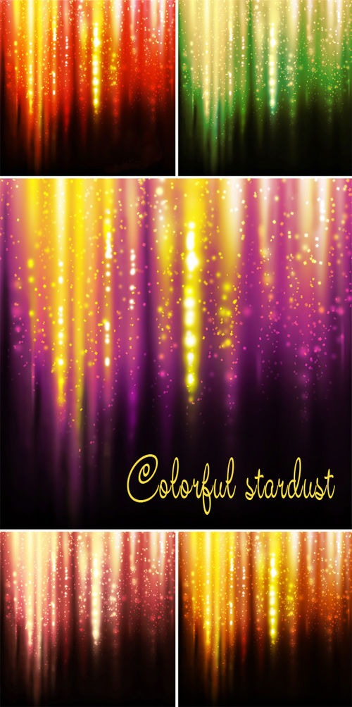 Сборка из 5-ти роскошных фонов "Colorful stardust"