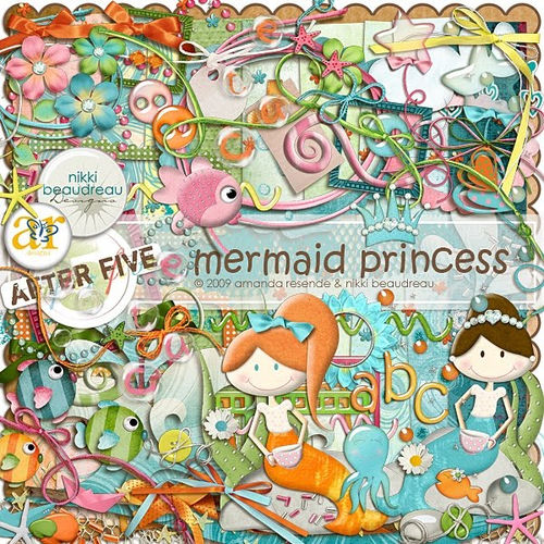 Морской скрап-набор "Русалки принцессы" - "Mermaid Princess"
