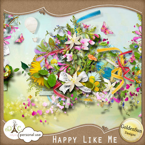 Летний цветочный скрап-набор "Счастливый, как я" - "Happy like me"