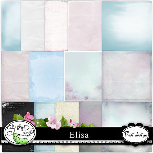 Яркий и нежный цветочный скрап-набор "Элиза" - "Elisa"