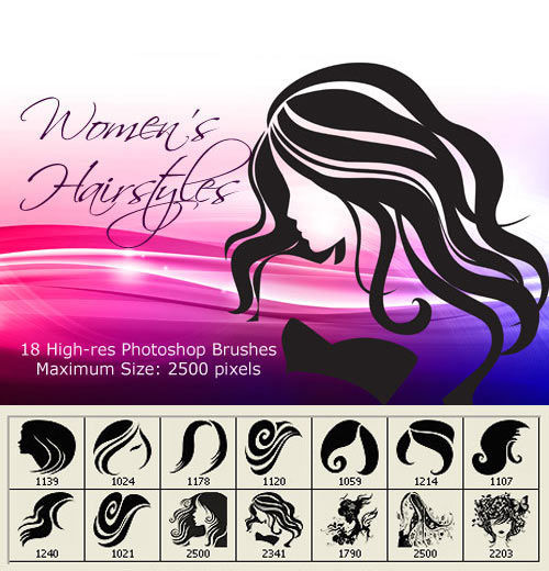 Brushes for photoshop "Woman hair" Кисти для фотошопа "Женские волосы"