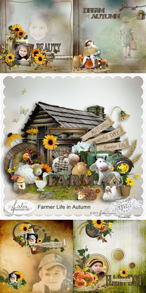 Скрап-набор "Жизнь на ферме осенью"