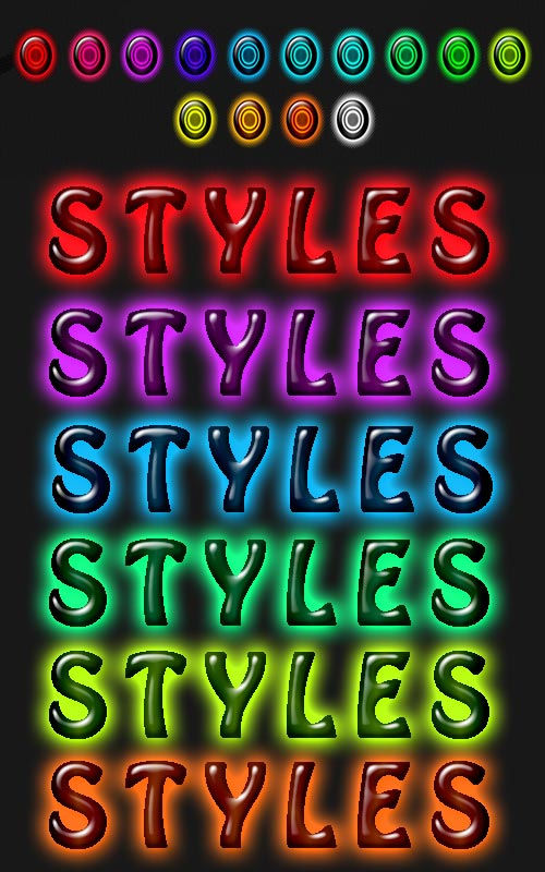Styles for photoshop "Разноцветный микс 12"