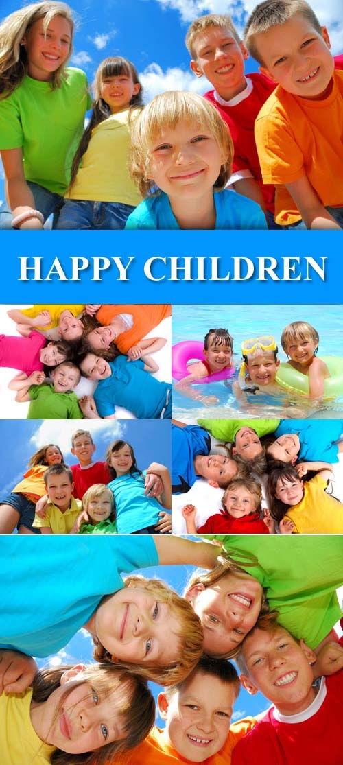 Сборка высококачественного растрового клипарта "Счастливые дети" - "Happy children"