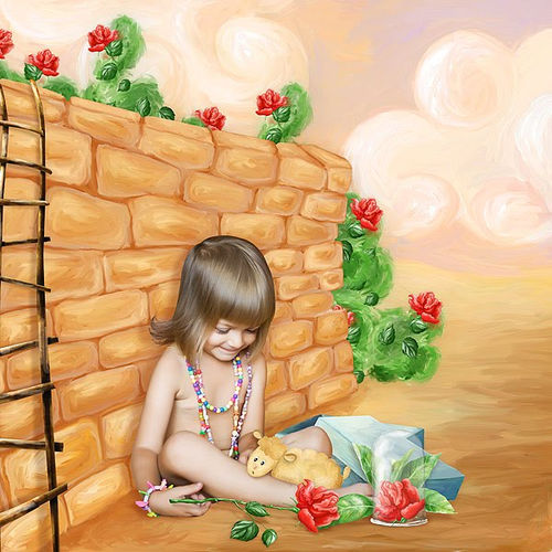 Очаровательный рисованный детский скрап-набор "Сказочная принцесса"