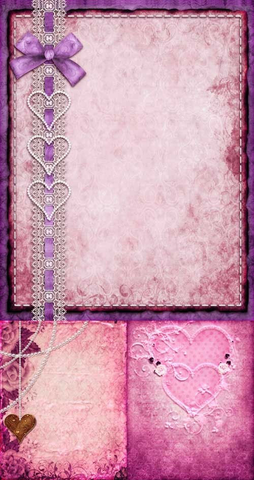 Винтажные романтичные фоны розовых оттенков