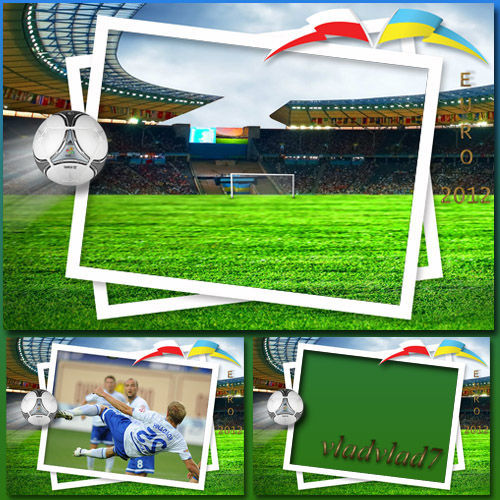 Мужская рамка для оформления фотографий "Футбол, Евро 2012"