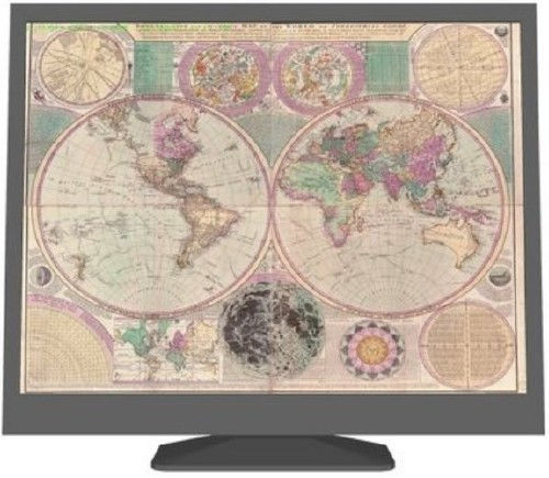 Высококачественная старинная карта мира в цвете