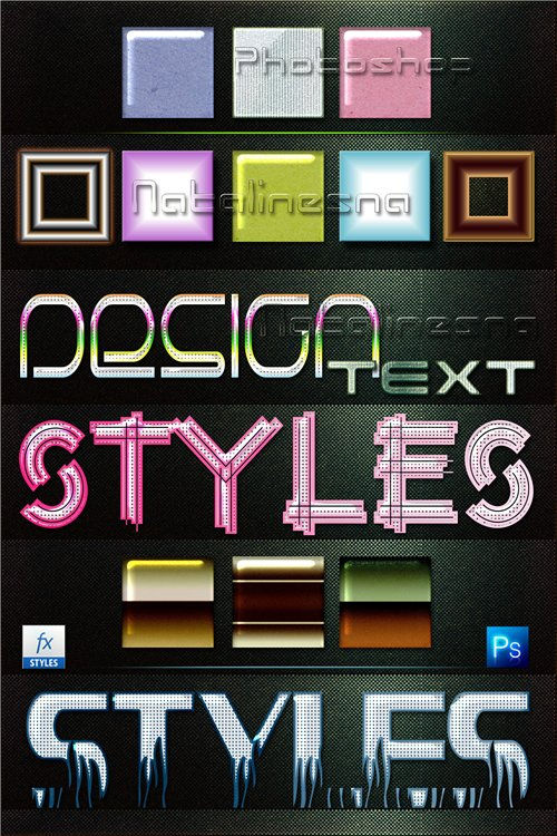Текстовые стили Дизайн для фотошопа 3. Design text styles for Photoshop 3