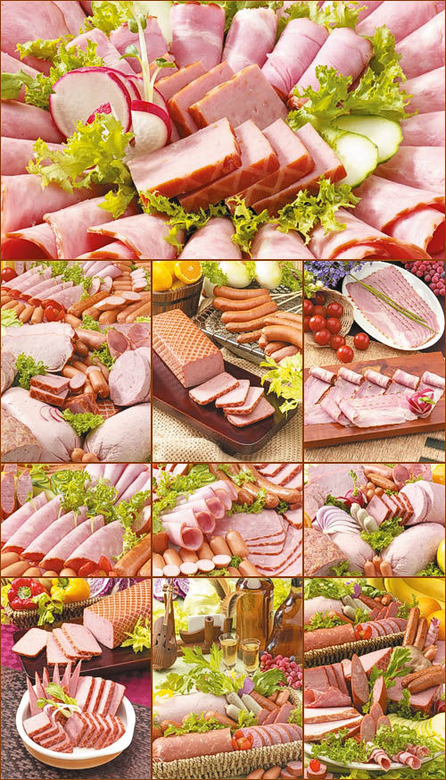 Коллекция высококачественного растрового клипарта "Meat, sausage"