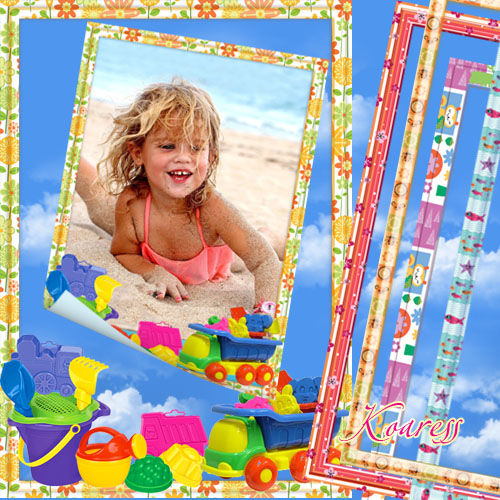 Детская фоторамка "А на пляже мы построим целый замок из песка"