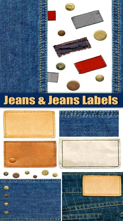 Кожаные и джинсовые ярлыки и текстуры 