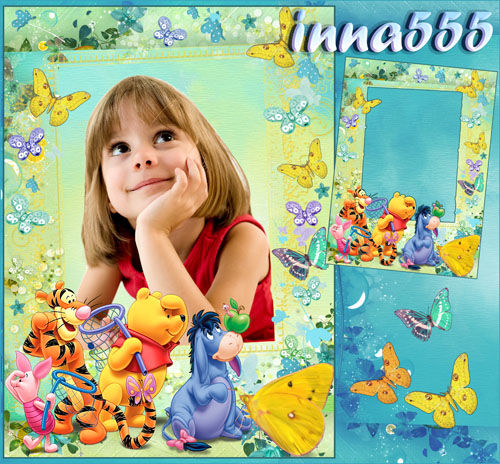 Детская рамка для фото "Где же все бабочки?"