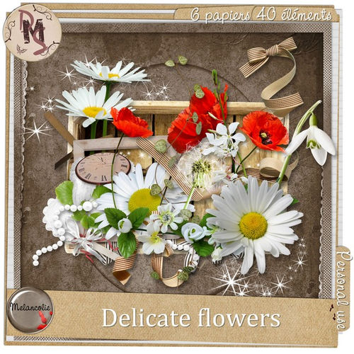 Скрап-набор "Delicate flowers"