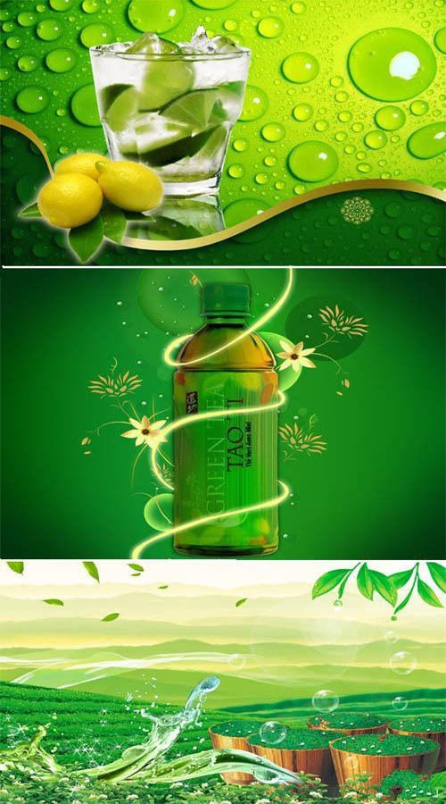 Многослойные PSD "Зеленый чай с лаймом"