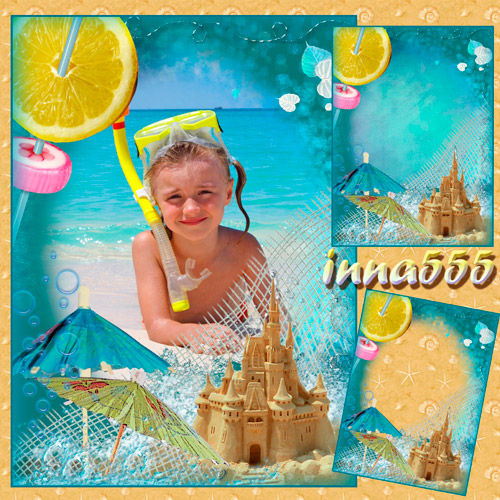 Детская морская рамка "Песочные замки, мечты... и воспоминания"
