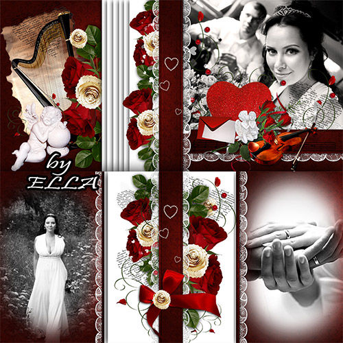 Свадебно-романтическая фотокнига - Любовь, как роза красная