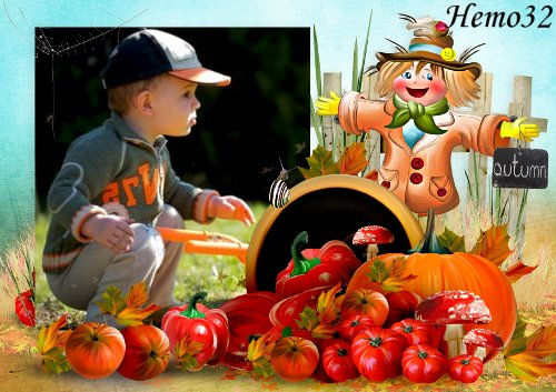 Осенняя рамка для Photoshop "Наш богатый урожай"