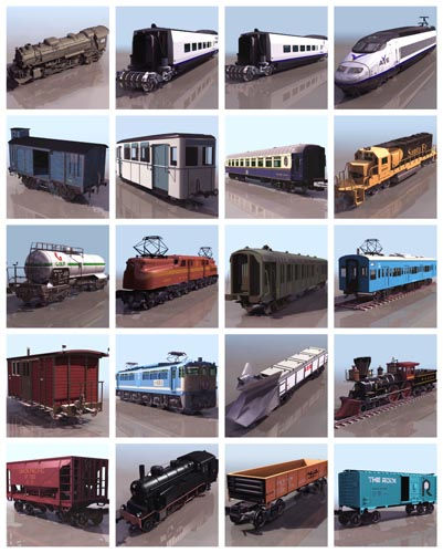 3d модели поездов и вагонов