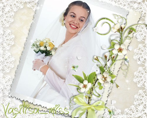 Свадебная рамочка для фотошопа "Счастье любимой"