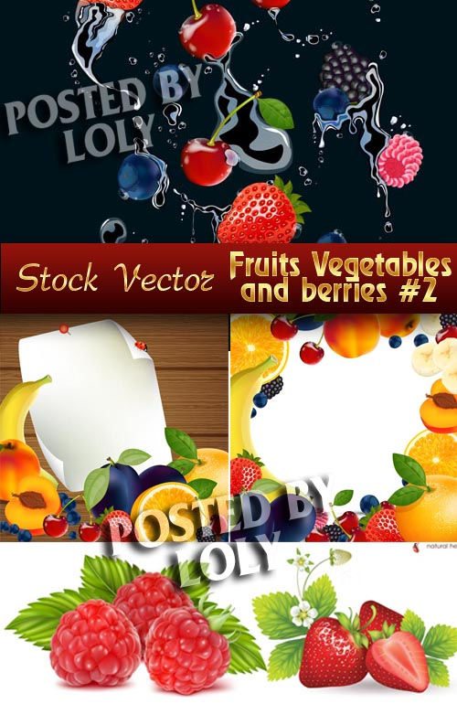 Фрукты, овощи и ягоды #2 - Векторный клипарт