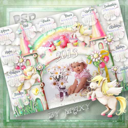 Детский календарь  Волшебный замок принцессы