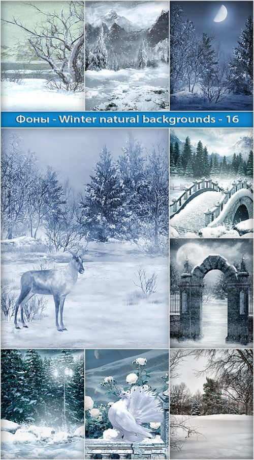 Зимние фоны  Winter natural backgrounds 16