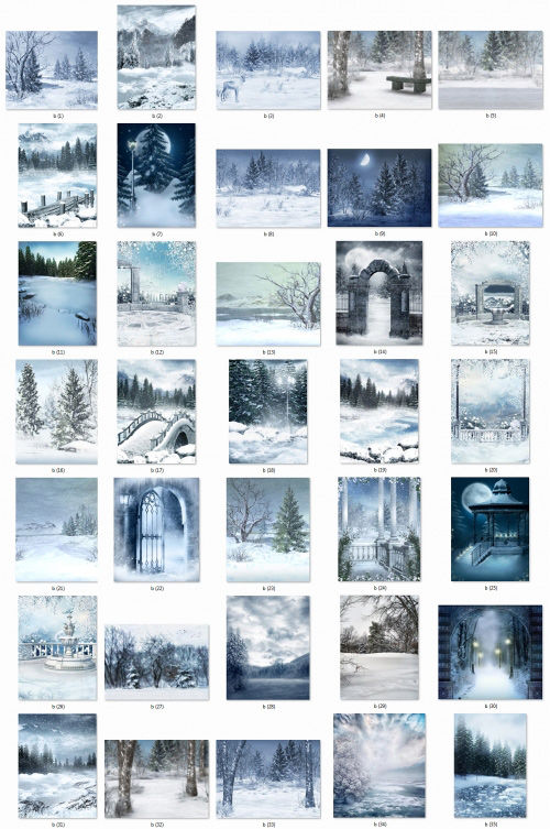 Зимние фоны  Winter natural backgrounds 16