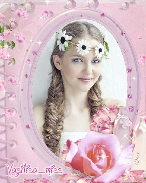 Красивая рамочка для фотошопа "Я люблю розы"