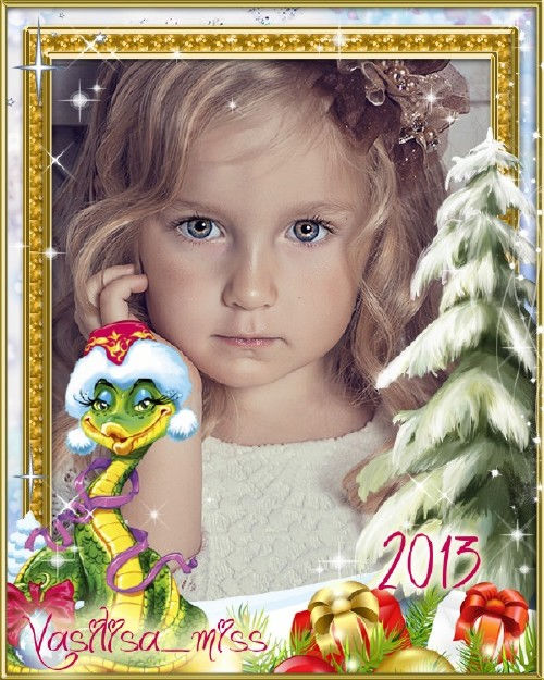 Новогодняя рамка в год змеи 2013 "Новый год Змеи"