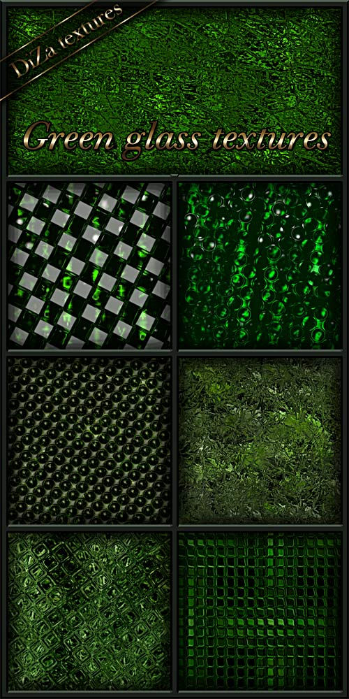 Зеленые стеклянные текстуры