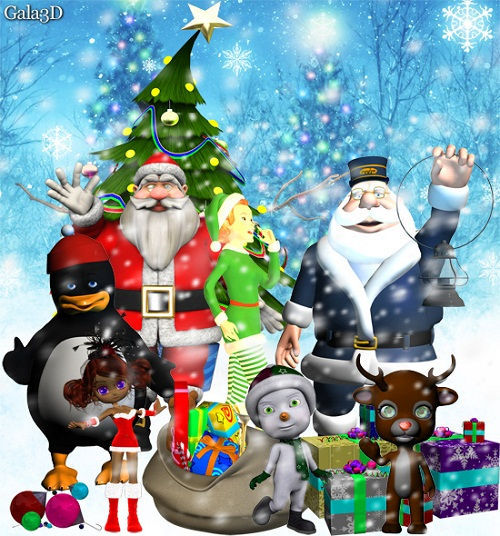 Новогодний 3D скрап-набор / Clipart 3D ChristmaS