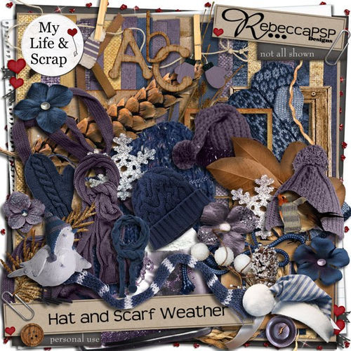 Скрап-набор "Hat and scarf weather"