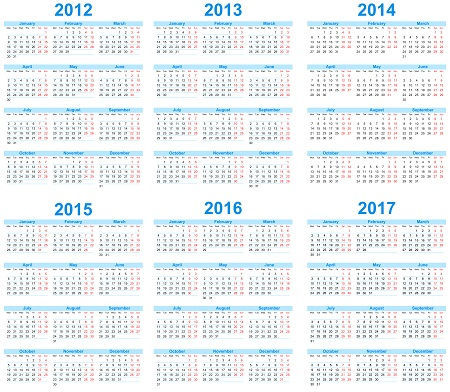 Векторные календари на 2013 - 2018 года / Vector Calendars 2012 - 2018 (pack 5)