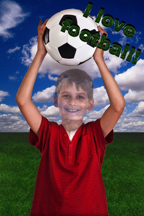 Детский шаблон "Я люблю футбол"