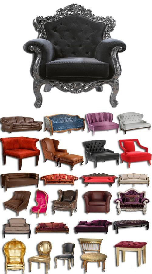 Коллекция стульев и диванов в PSD