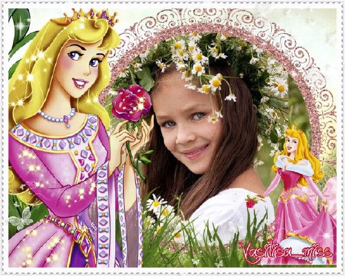 Рамка для фотошопа "В цветочном саду у принцессы"