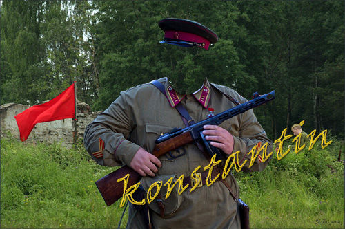 Шаблон для фотошопа "Командир красной армии"