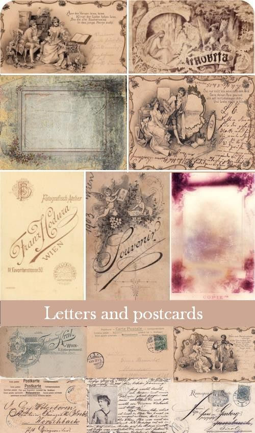 Набор фонов "Винтажные письма и открытки"