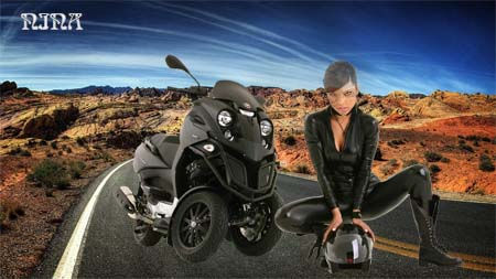 Шаблон для фотошопа "Девушка на мотоцикле"