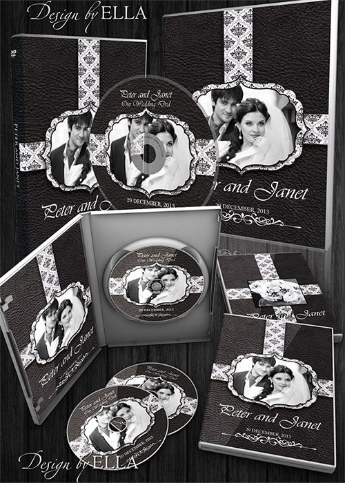 Шаблон классической свадебной фотокниги и DVD-набор "Строгая классика"
