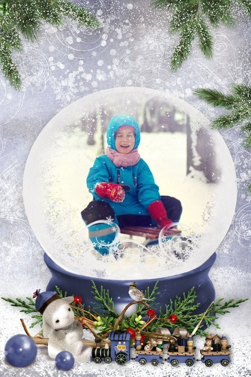 Детская рамка для фотошопа "Зима"